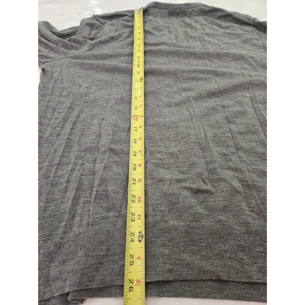 Banana Republic Men XL 100% Merino Wool Sweater Gray V Neck Extra Fine
